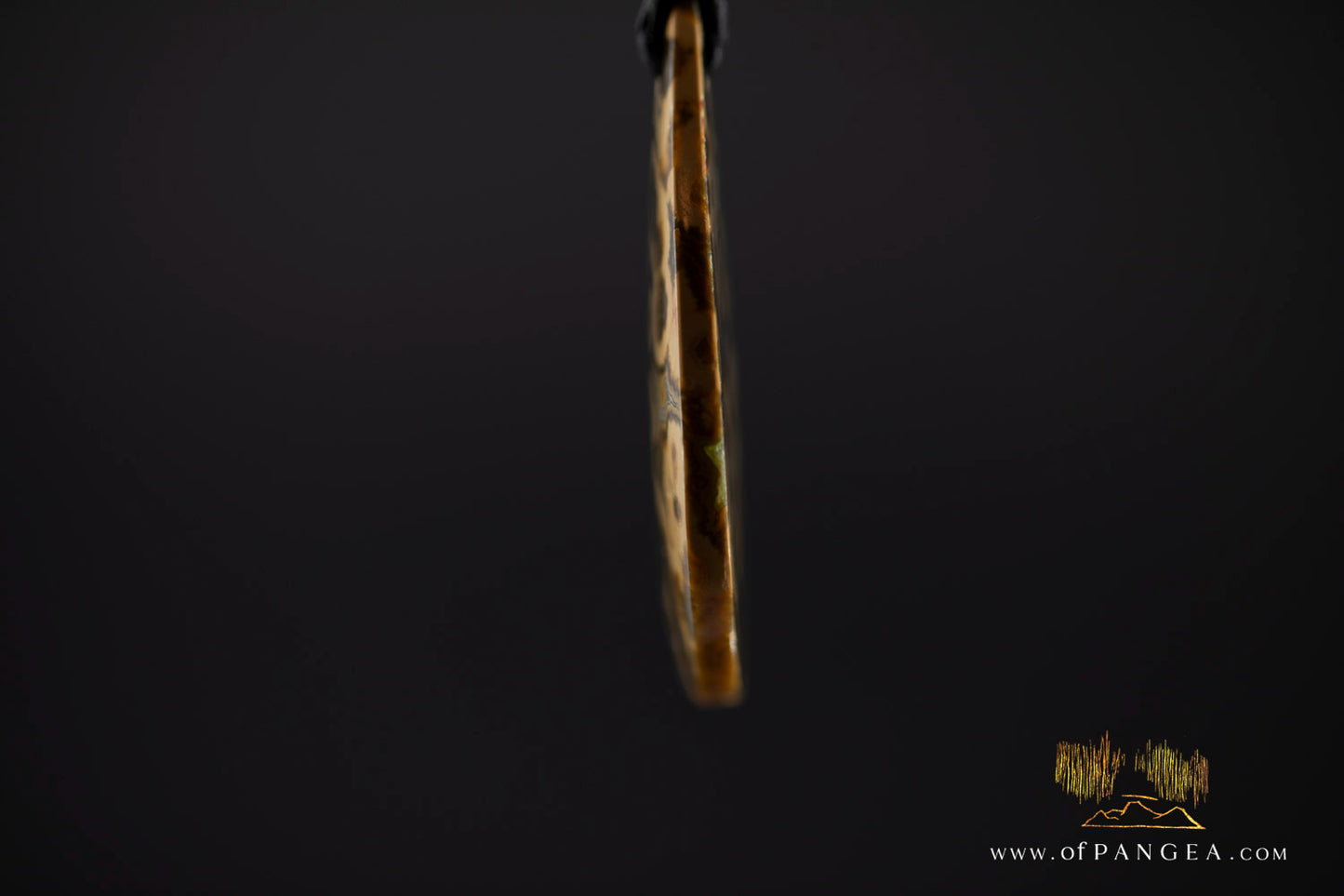 Ocean Jasper Drop Necklace (Java Jasper) - Black plaited cord || JF1175