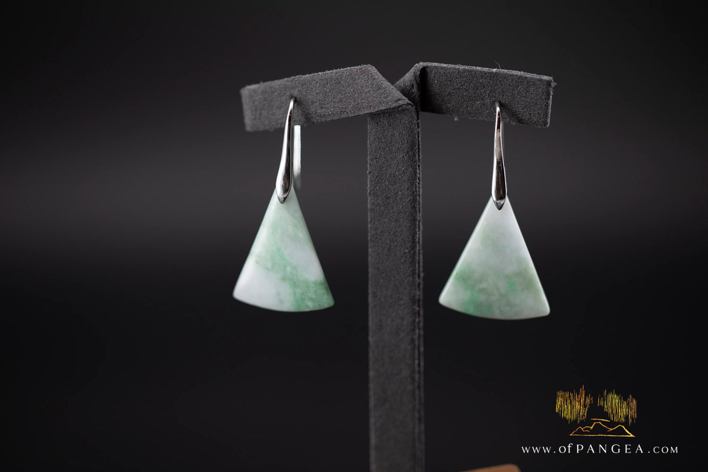 Burmese Jadeite Earrings - Italian Sterling Silver || JF1189