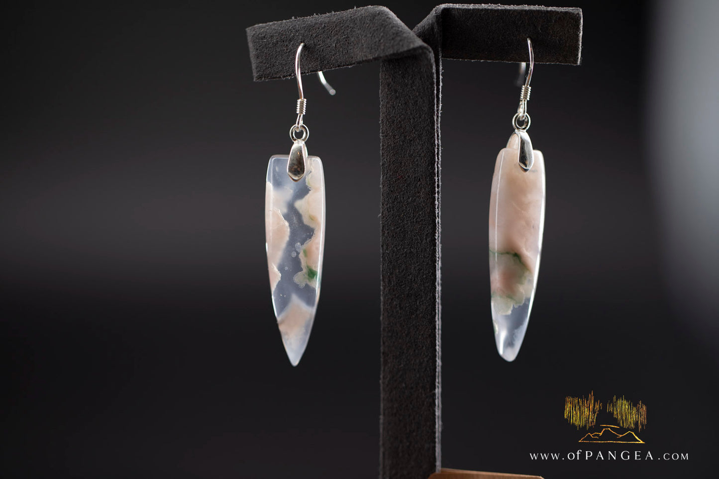 Cherry Agate Dagger Earrings - sterling silver || JF1203