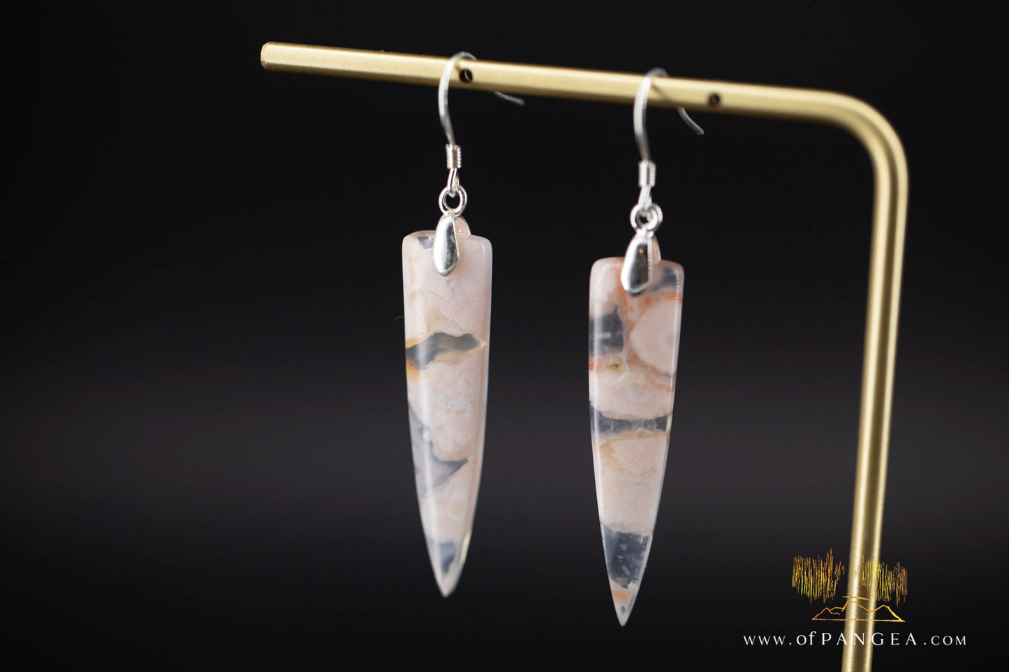 Cherry Agate Dagger Earrings - sterling silver || JF1208