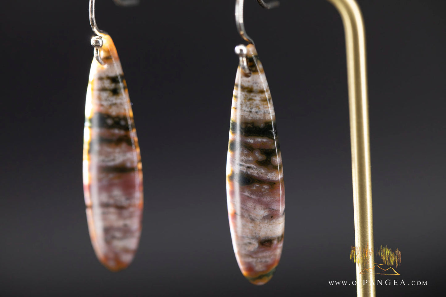 Ocean Jasper Drop earrings - Sterling Silver || JF1248