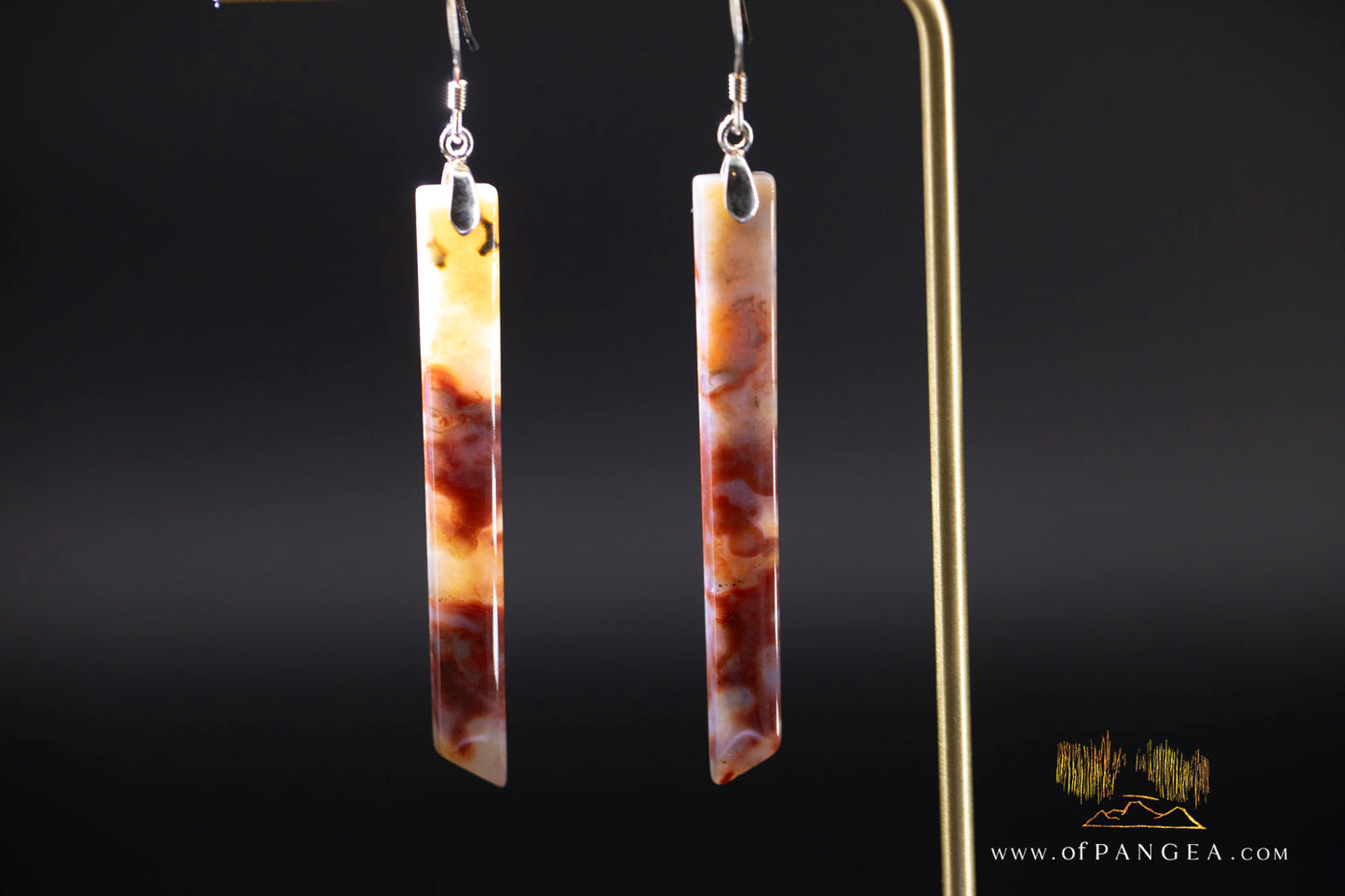 Ocean Jasper Pillar earrings - Sterling Silver || JF1257