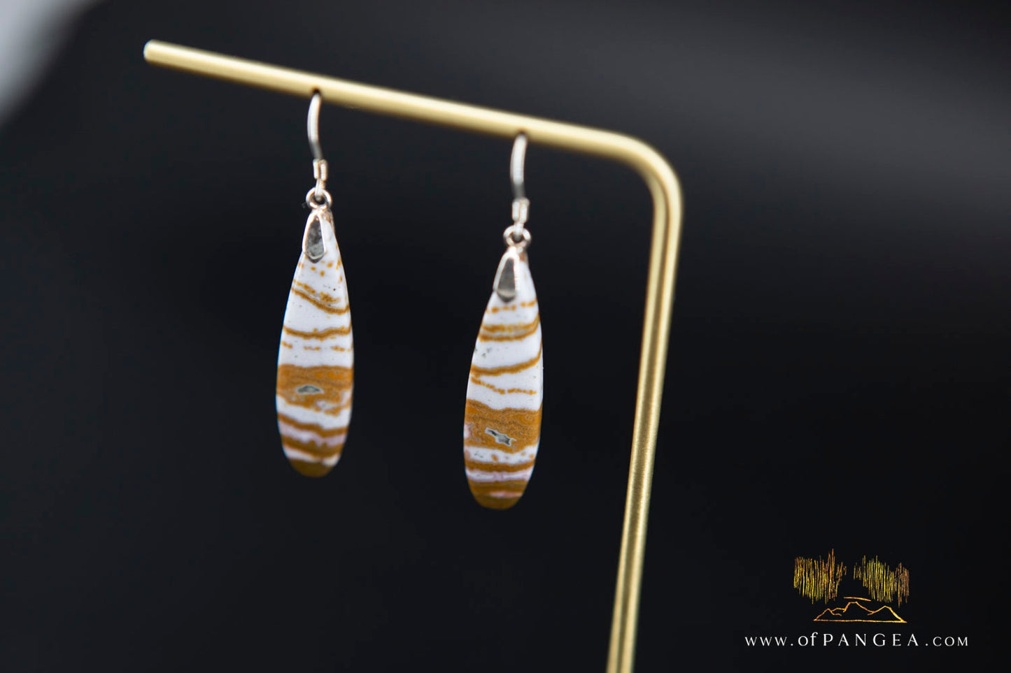 Ocean Jasper Drop earrings - Sterling Silver || JF1305