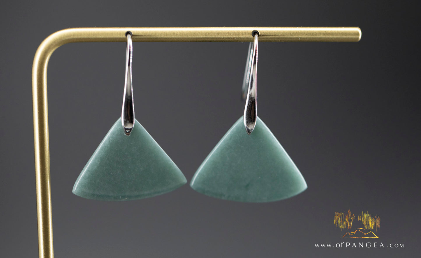 Guatemalan princesa jadeite fan earrings - sterling silver || JF1329