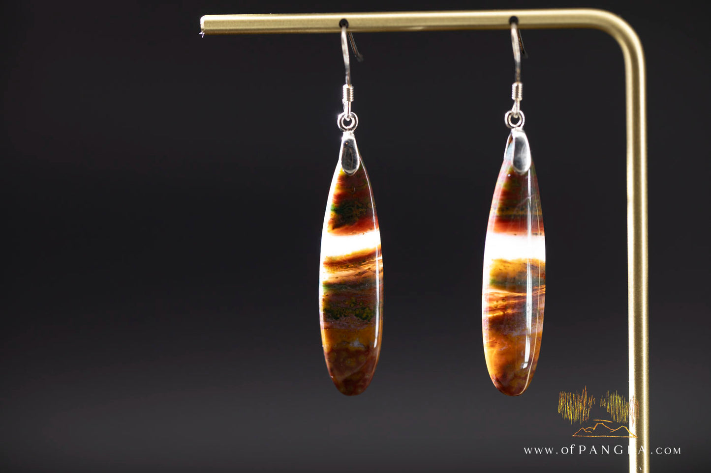 Ocean Jasper Drop earrings - Sterling Silver || JF1370