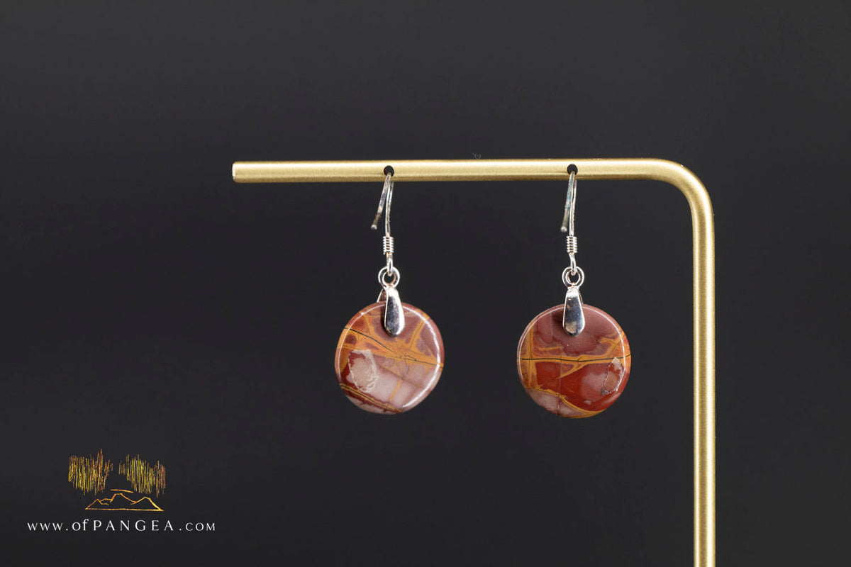 Noreena Jasper Discus - Earrings - Italian Sterling Silver || JF1521