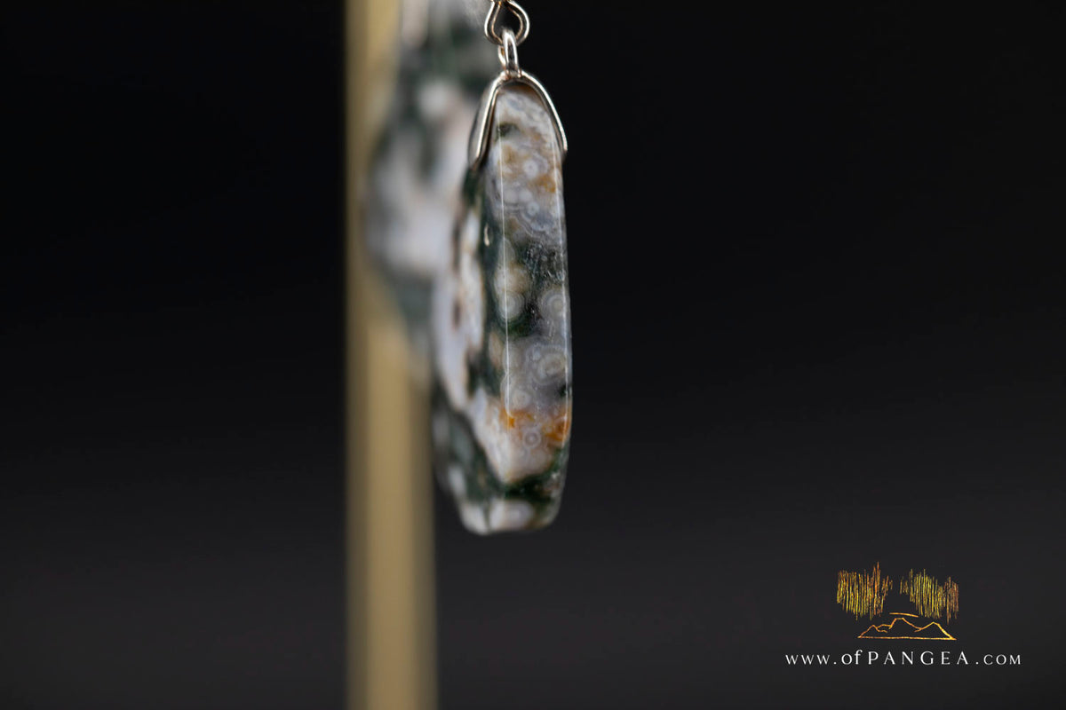 Ocean Jasper Drop earrings - Sterling Silver || JF1605