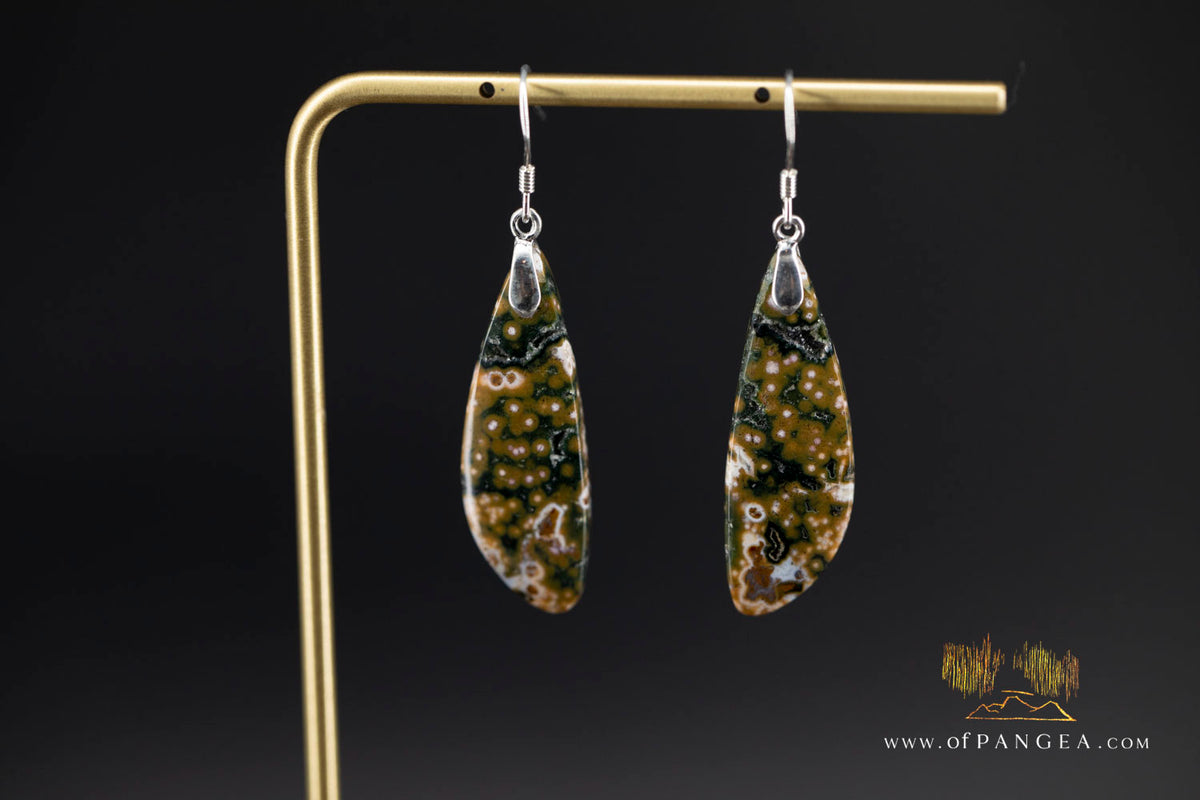 Ocean Jasper Drop earrings - Sterling Silver || JF2077