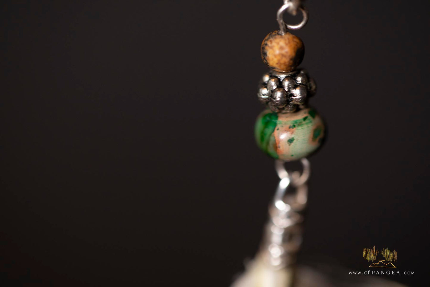 Parrot Bouquet Feather Earrings - Imperial Jasper - Sterling Silver || JF301