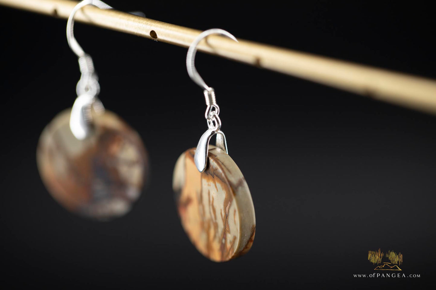 Picasso Jasper discus earrings (Red Creek) - Sterling Silver || JF651
