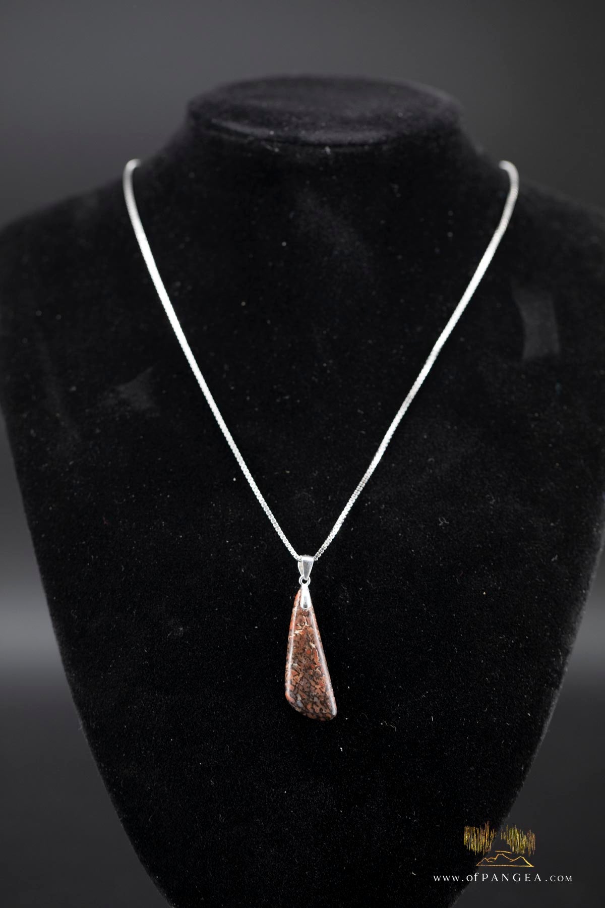 Dinosaur Gembone pendant - Italian 0.925 sterling box chain - 18inch || JF697