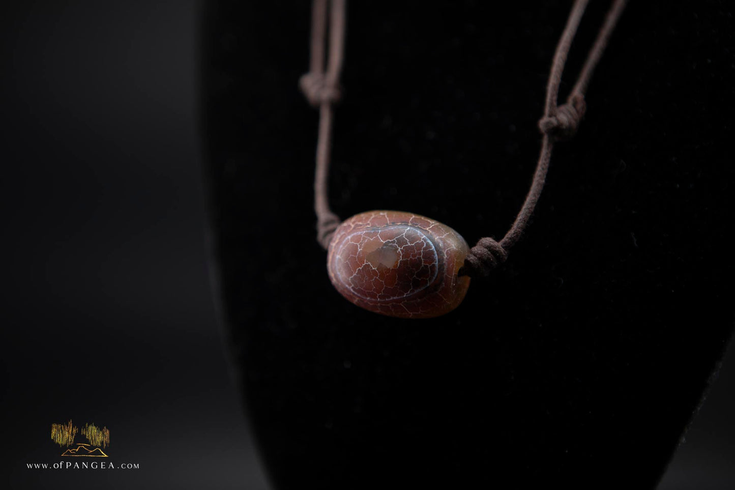 Tibetan Cracked Fire Agate Statement Necklace