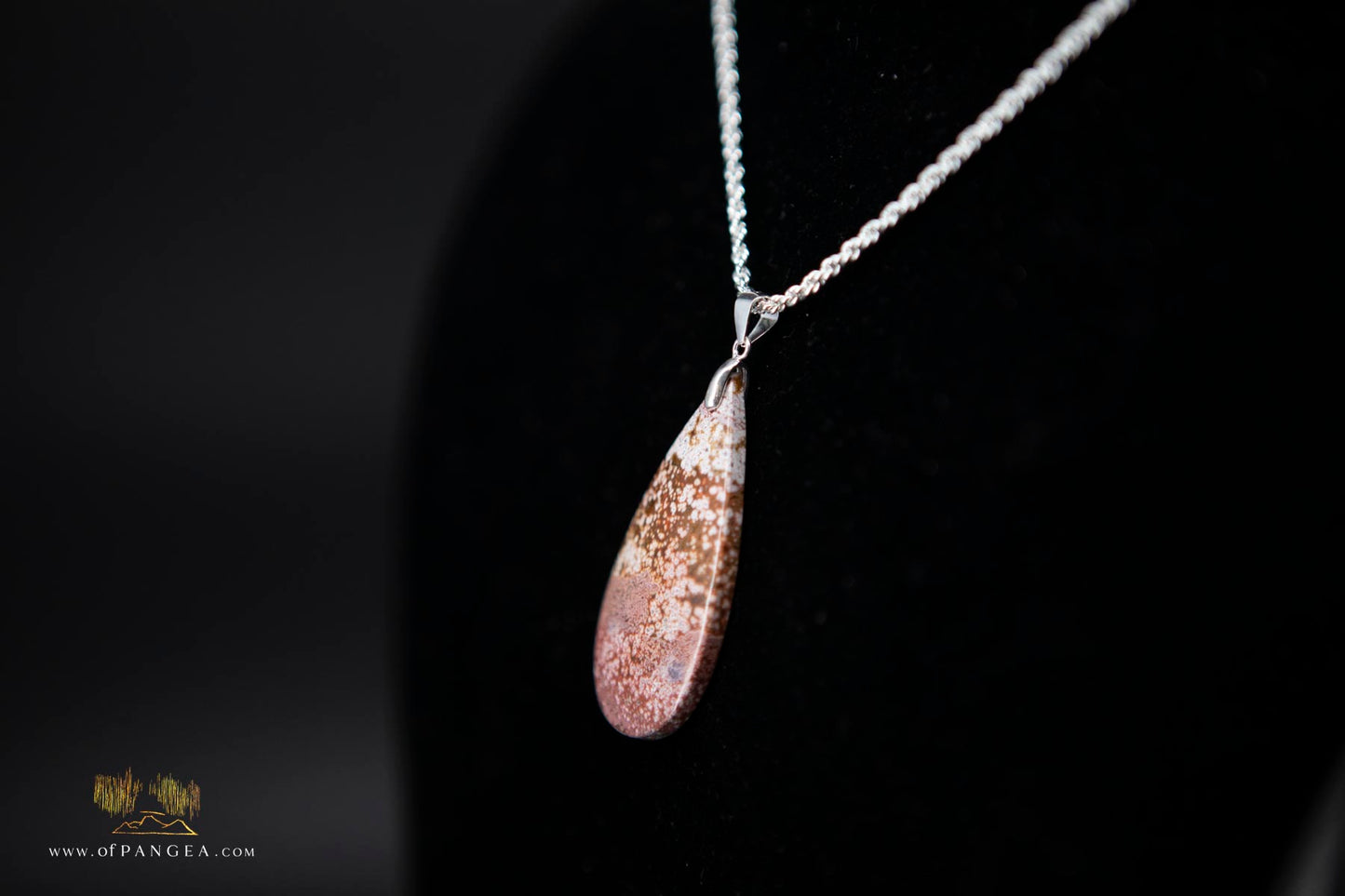 Ocean Jasper Drop Necklace - Italian Sterling Silver || JF868