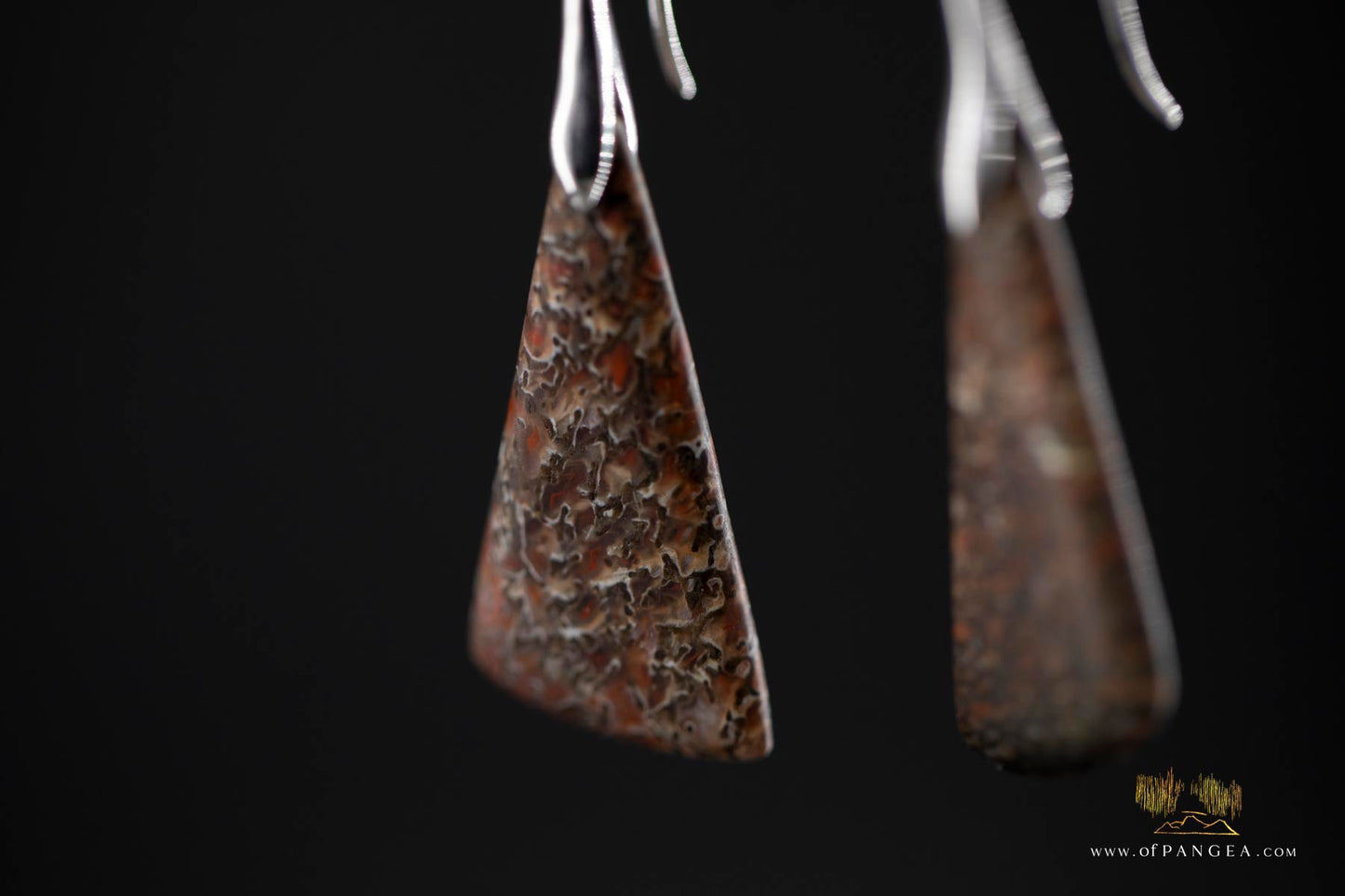 Dinosaur Gembone earrings - 0.925 sterling silver || JF935