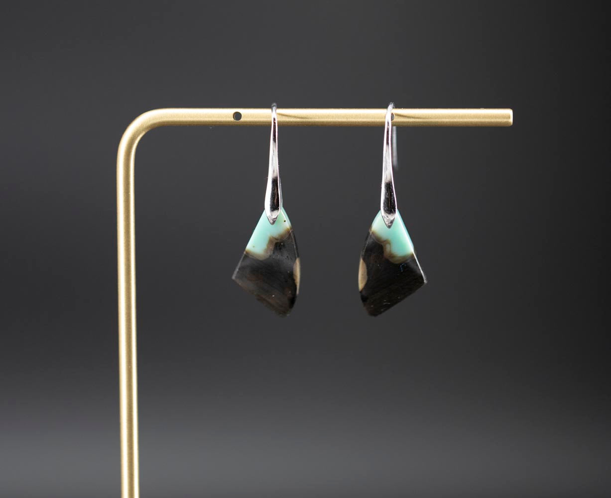 Petrified Wood Earrings - Opalized - Sterling Silver || JF941