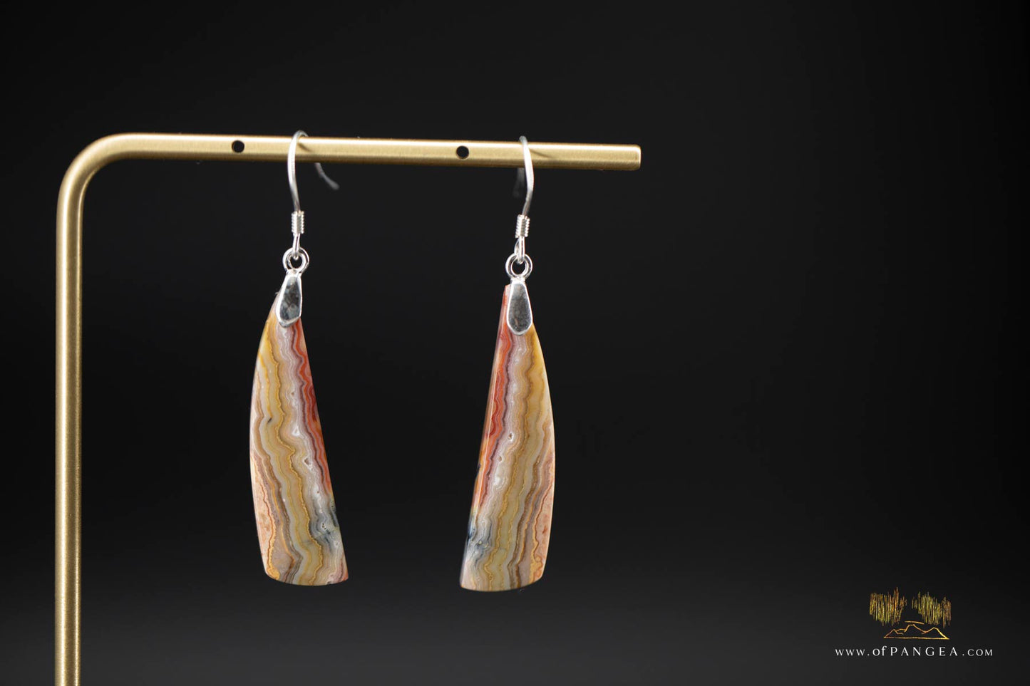 Lacey Agate drop earrings - sterling silver || JF944