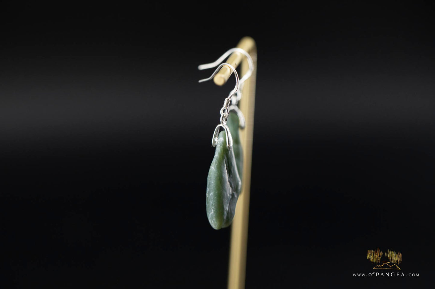 Big Sur Jade Pebble Earrings - Sterling Silver || JF948