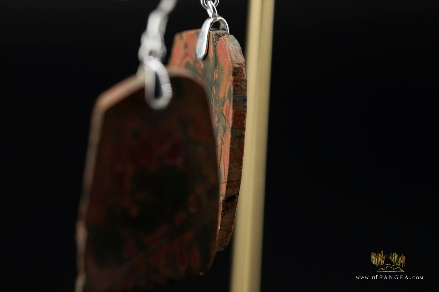 Picasso Jasper freeform earrings (Red Creek) - Sterling Silver || JF955