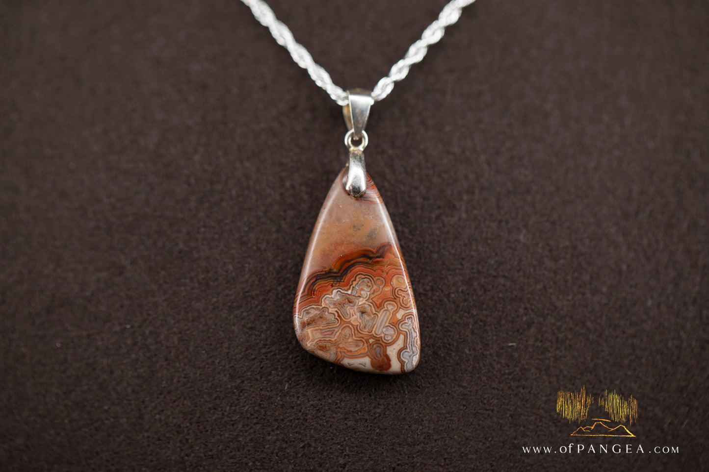 Lacey Agate Pendant - Necklace sterling silver || JF986
