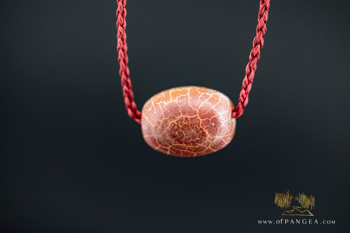 Tibetan Cracked Fire Agate Statement Necklace