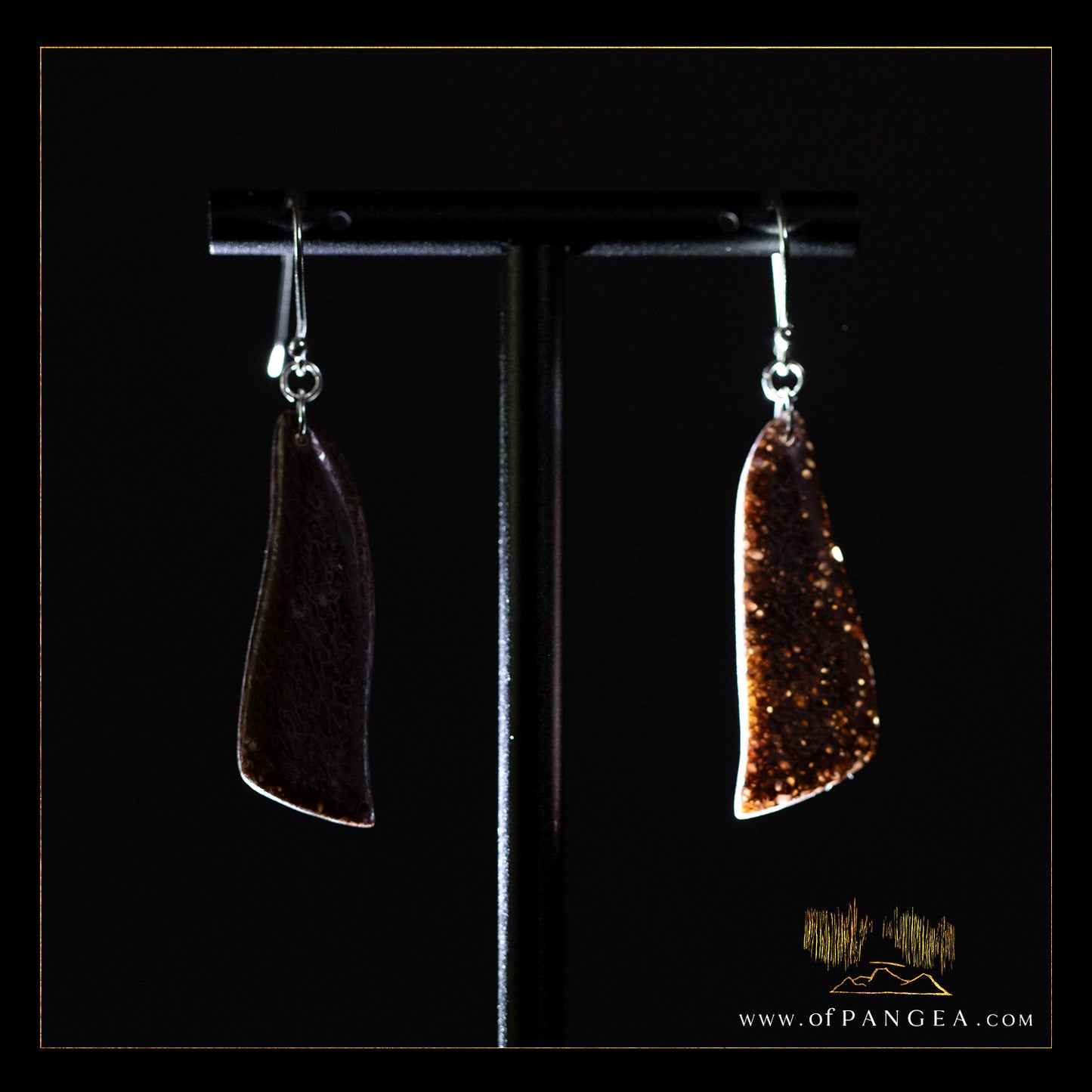 Dinosaur Gembone earrings - 0.925 sterling silver