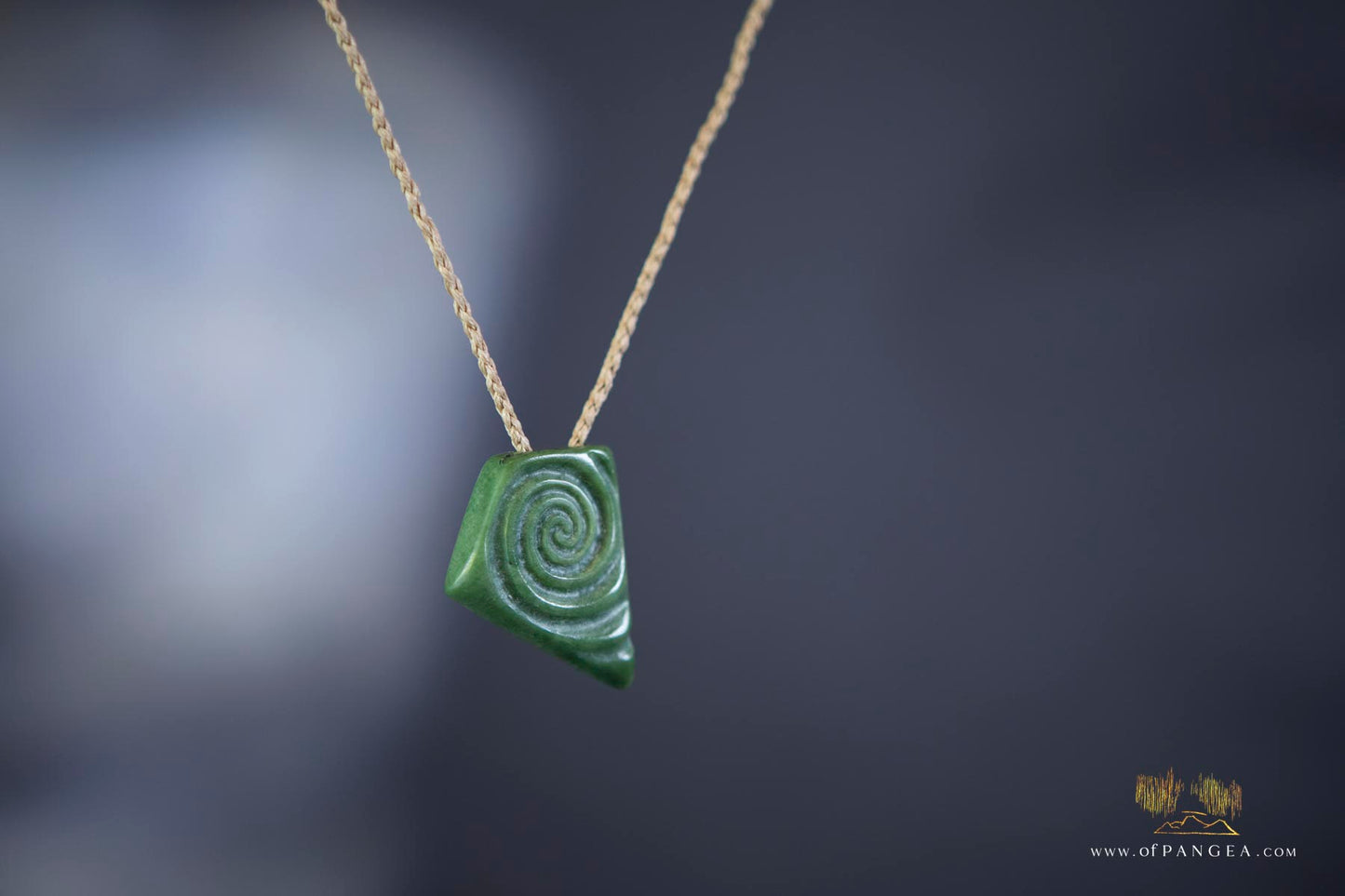 Hei Toki necklace surface Koru- Nephrite Jade - Kawakawa Pounamu - New Zealand