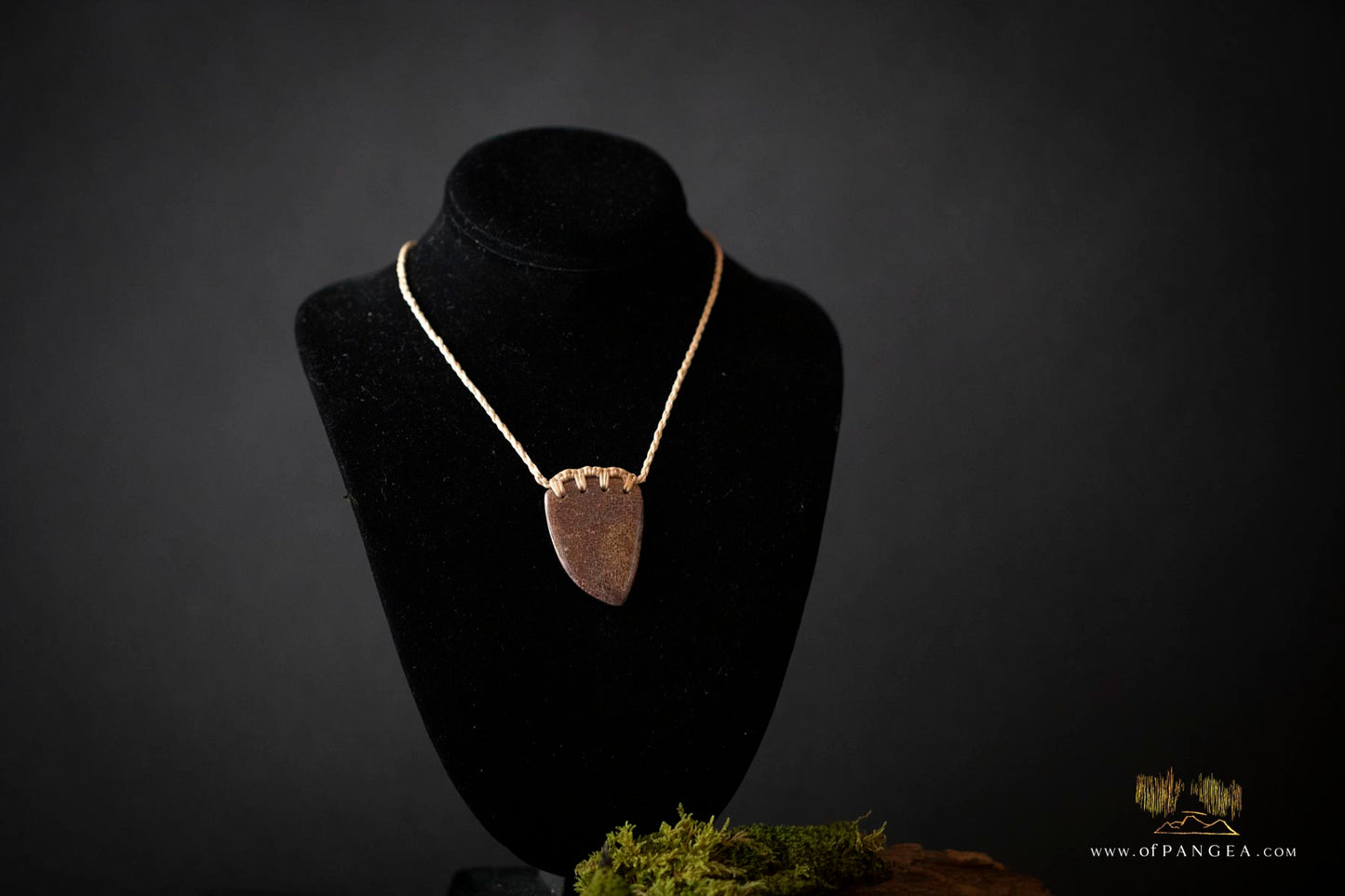 Dinosaur gembone necklace - abalone toggle