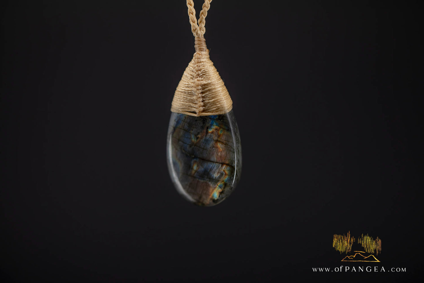 Labradorite Flash tear drop bound pendant and necklace  || JF1067