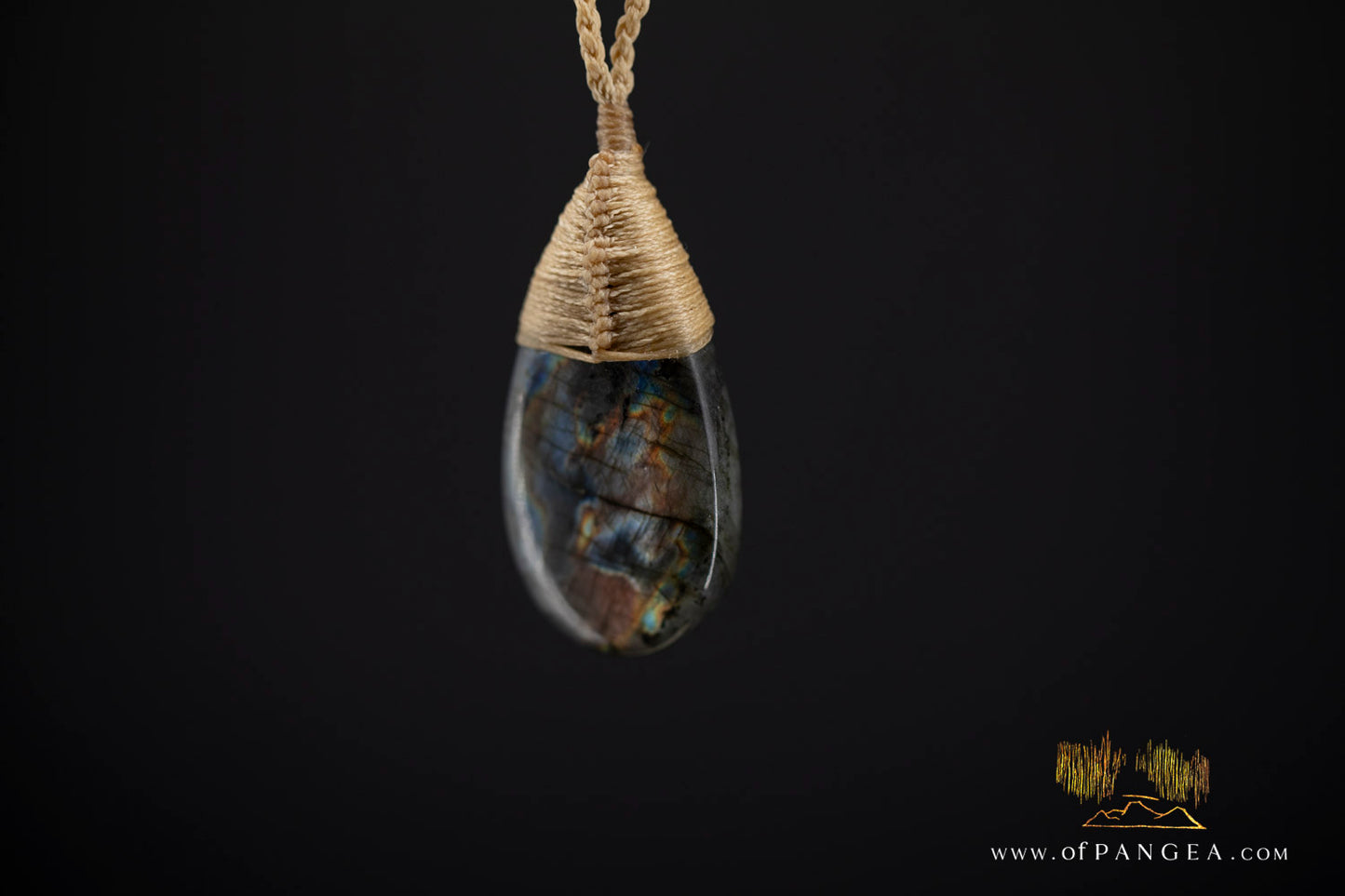 Labradorite Flash tear drop bound pendant and necklace  || JF1067