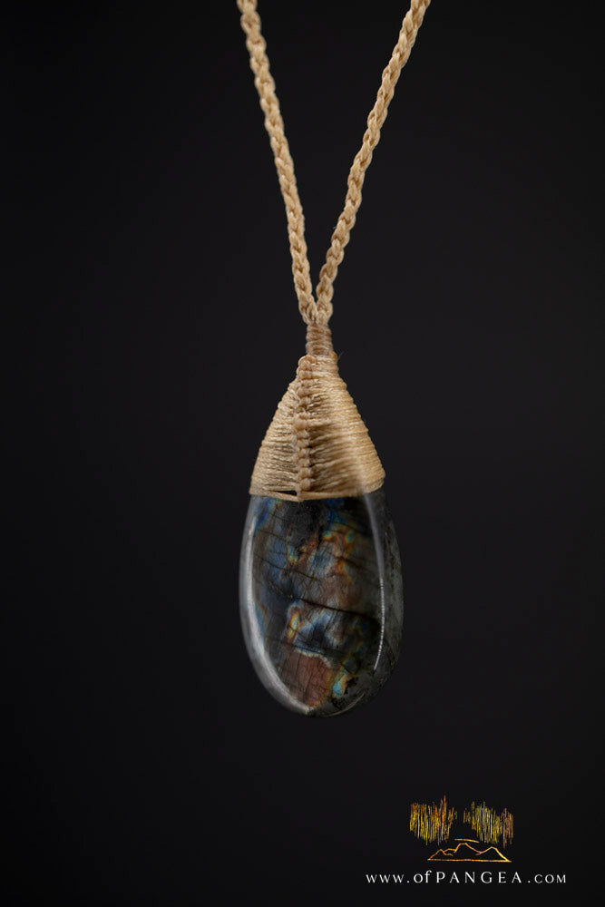 Labradorite Flash tear drop bound pendant and necklace  || JF1067