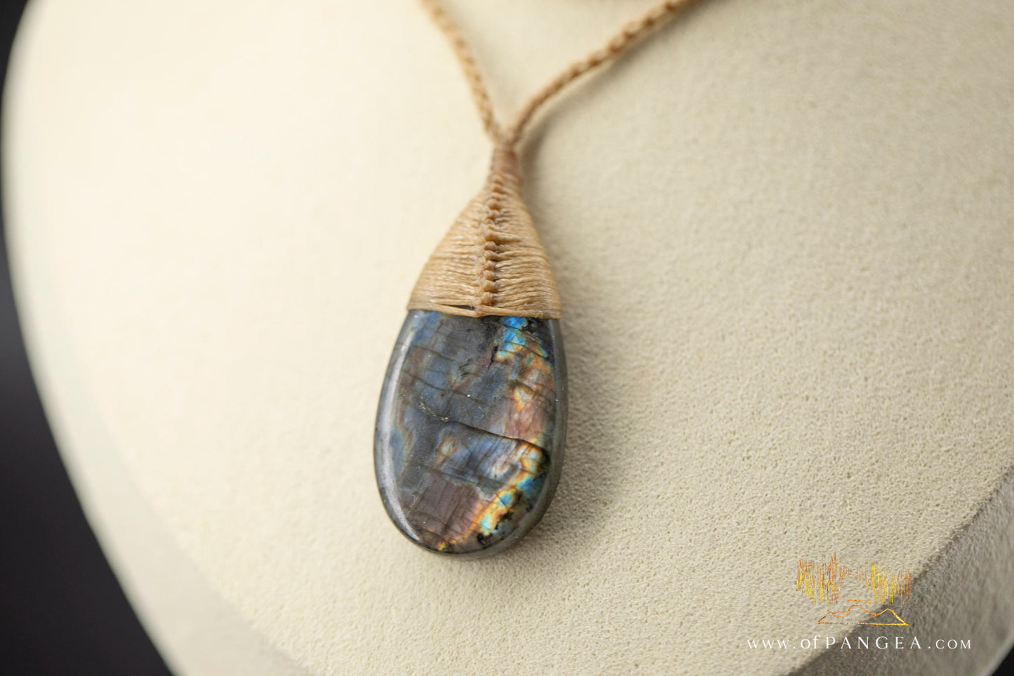 Labradorite Flash tear drop bound pendant and necklace  || JF1067