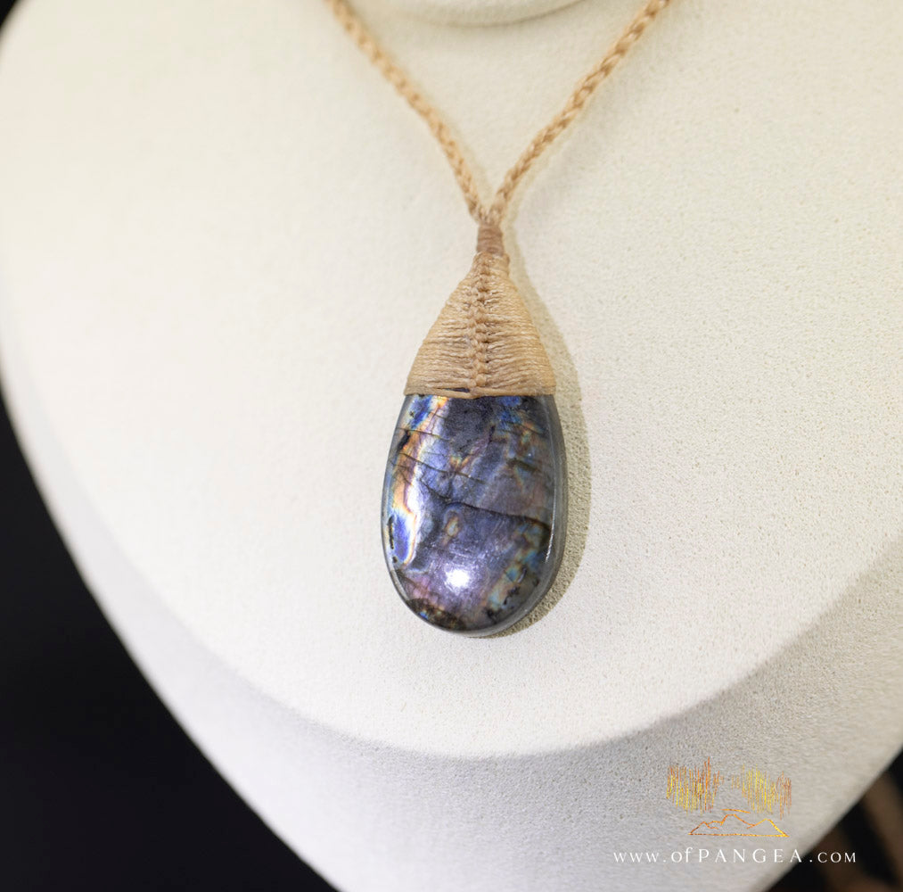 Labradorite Flash tear drop bound pendant and necklace  || JF1067