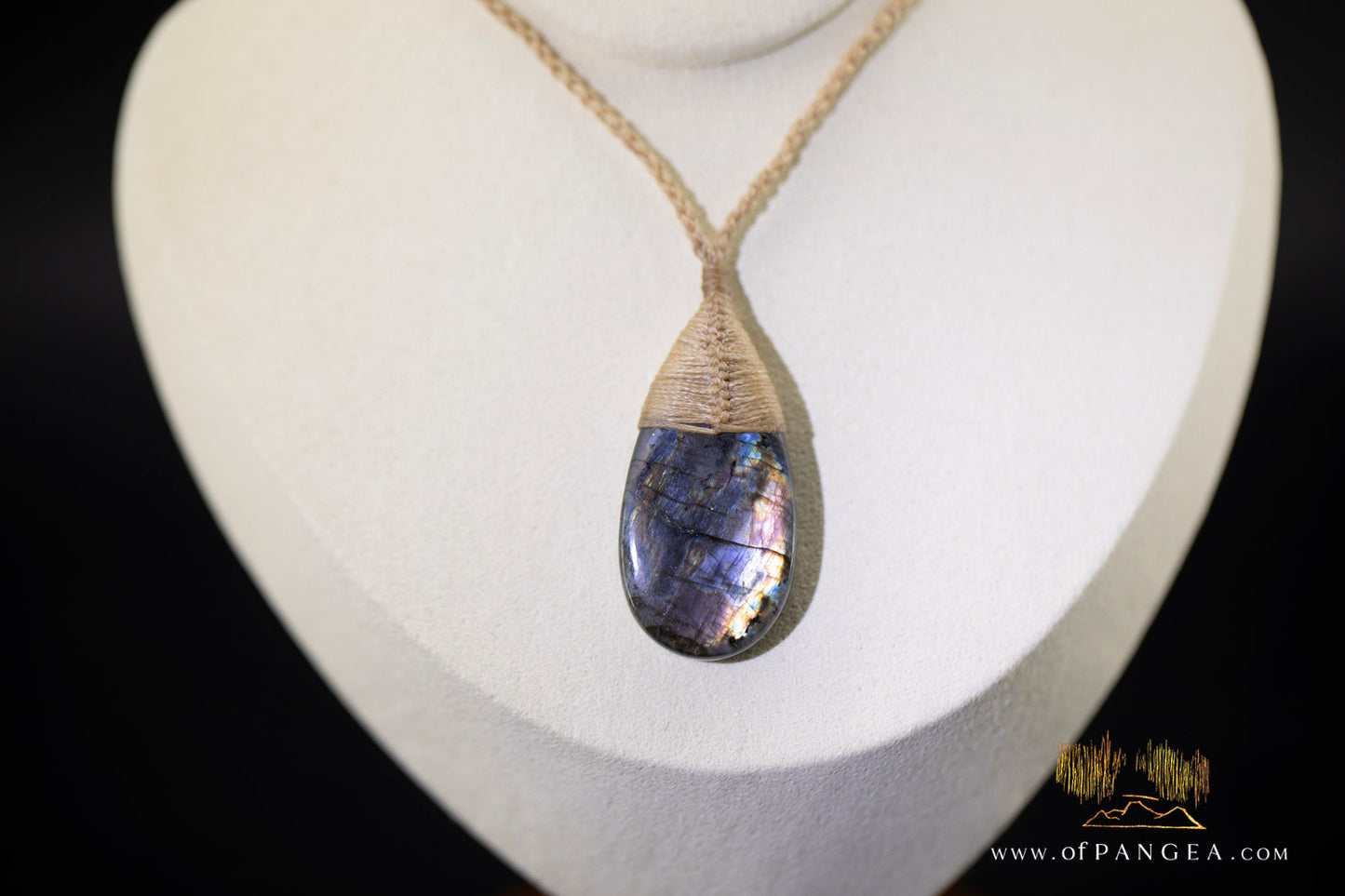 Labradorite Flash tear drop bound pendant and necklace  || JF1067