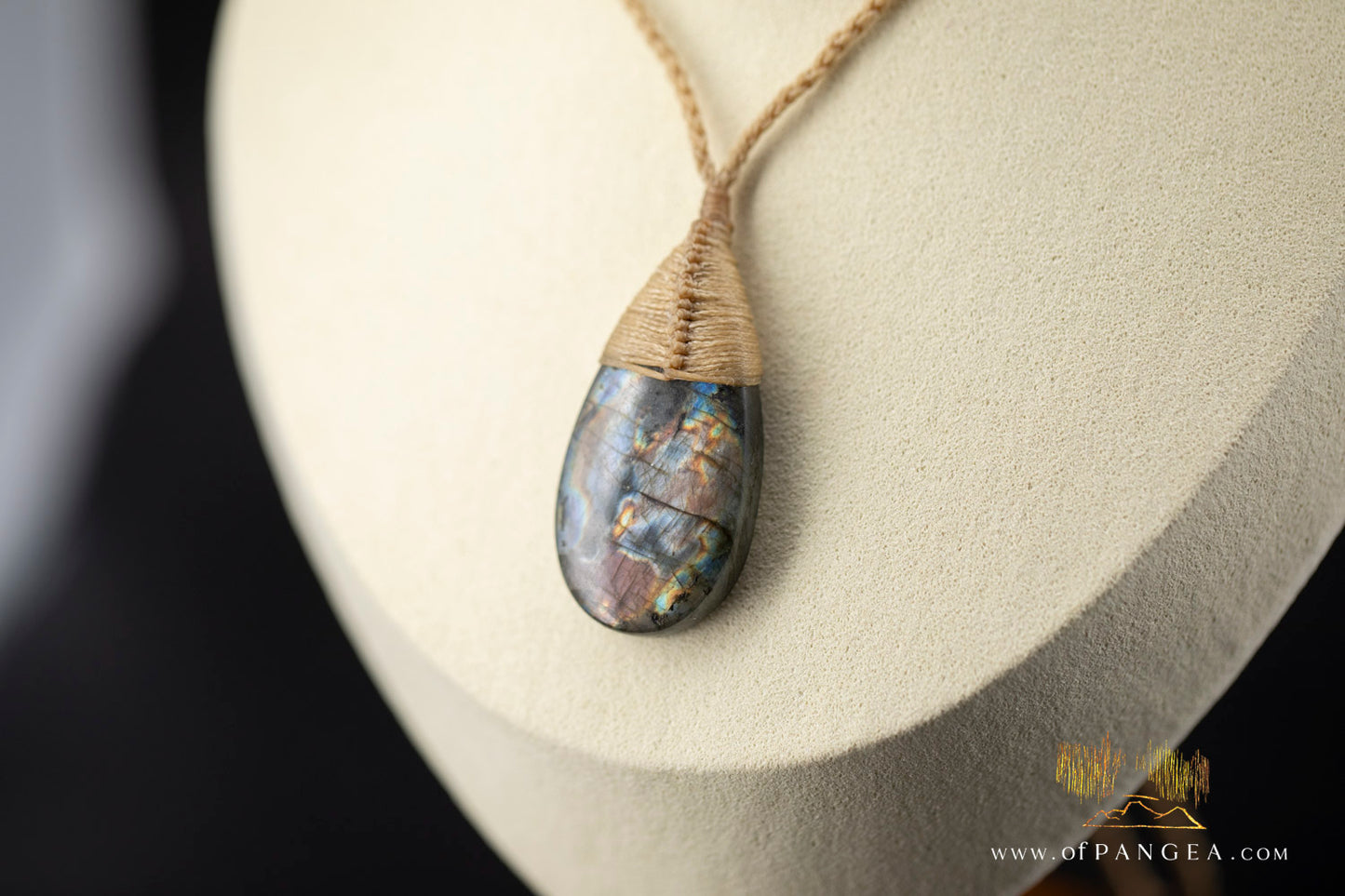 Labradorite Flash tear drop bound pendant and necklace  || JF1067