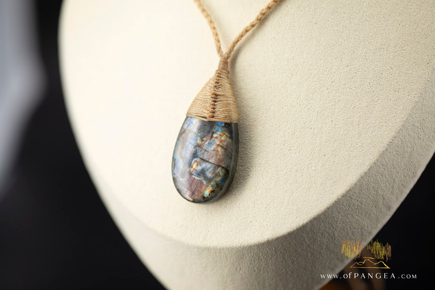 Labradorite Flash tear drop bound pendant and necklace  || JF1067