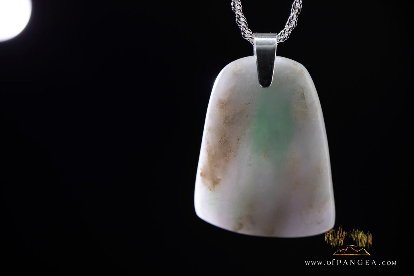 Burmese Jadeite Pendant and Italian Sterling Silver Necklace || JF1070