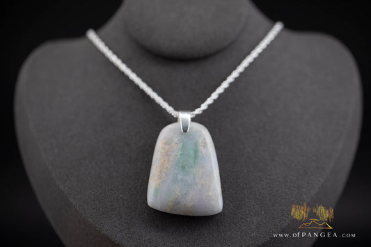 Burmese Jadeite Pendant and Italian Sterling Silver Necklace || JF1070
