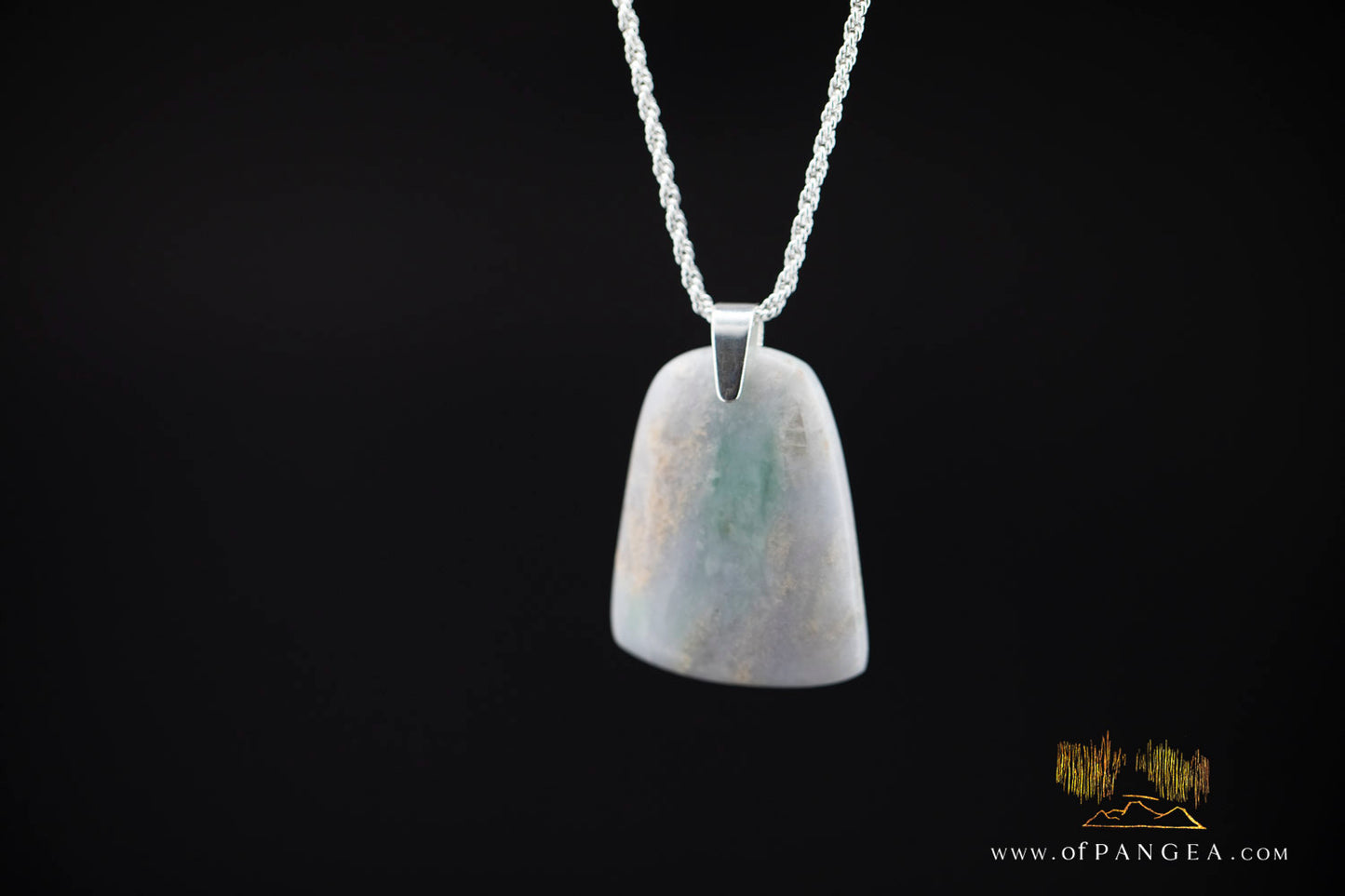 Burmese Jadeite Pendant and Italian Sterling Silver Necklace || JF1070