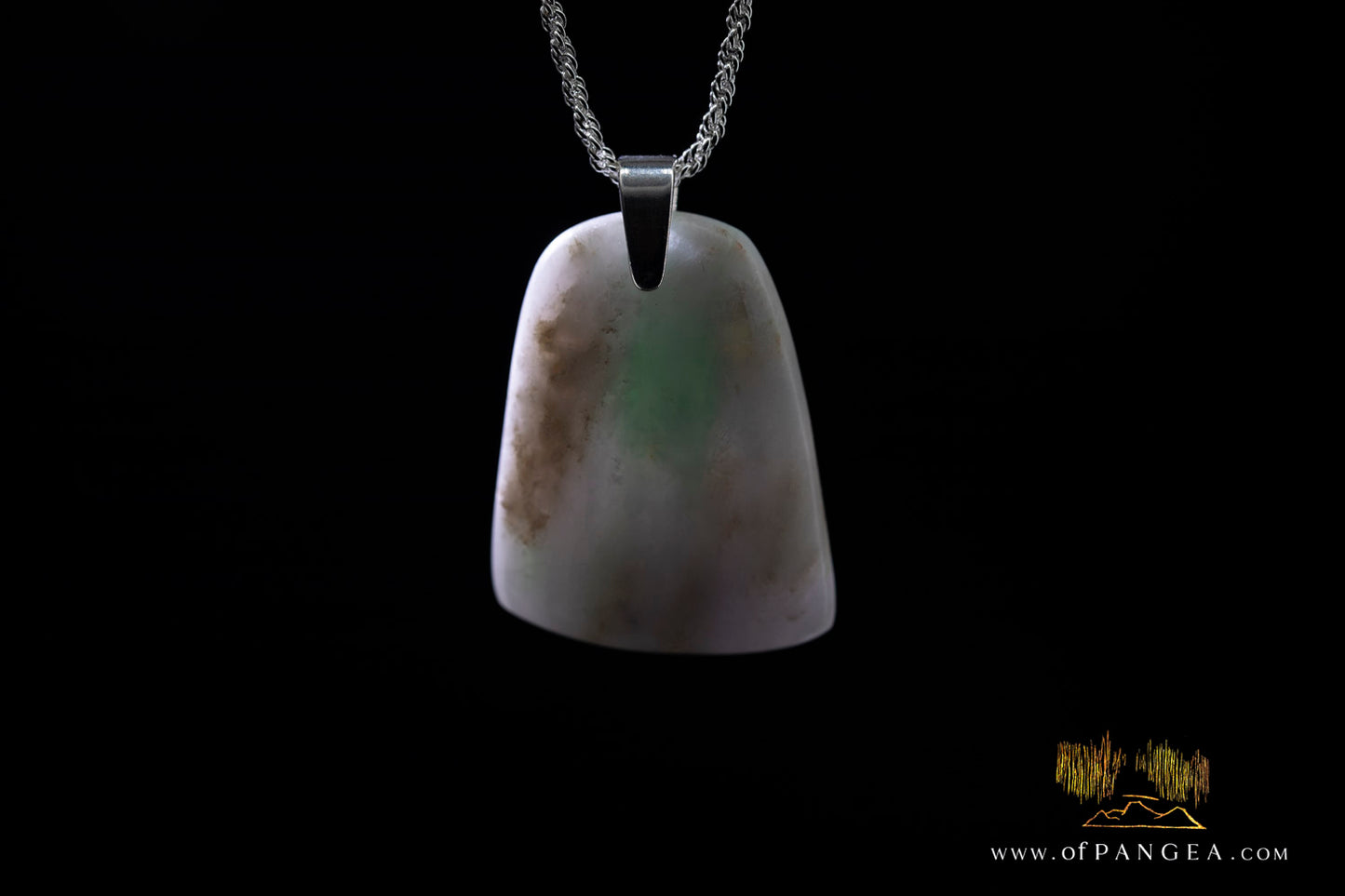 Burmese Jadeite Pendant and Italian Sterling Silver Necklace || JF1070