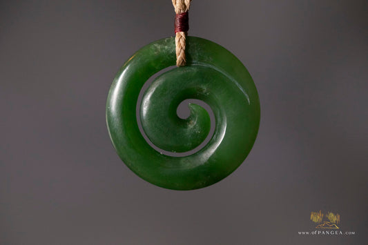 Koru carved from Kahurangi Pounamu Nephrite Jade - Grade AAA