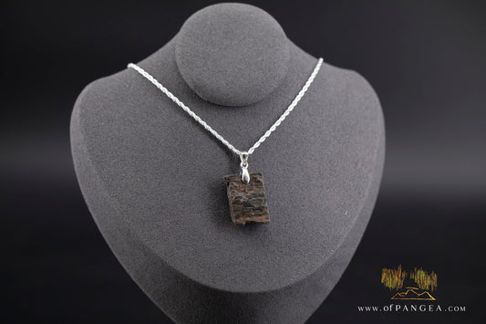 Woolly Mammoth Tusk Pendant - Italian Sterling Silver Necklace || JF1170