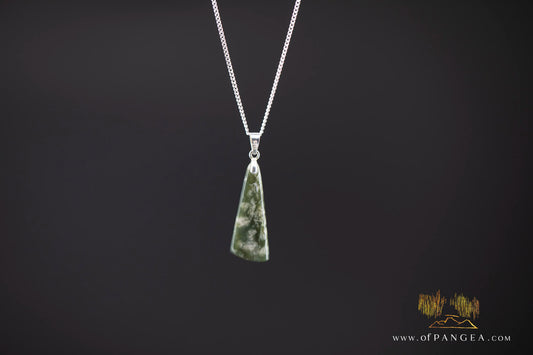 Cherry Blossom Nephrite Jade Toki Necklace - Wyoming - Italian sterling silver || JF1179