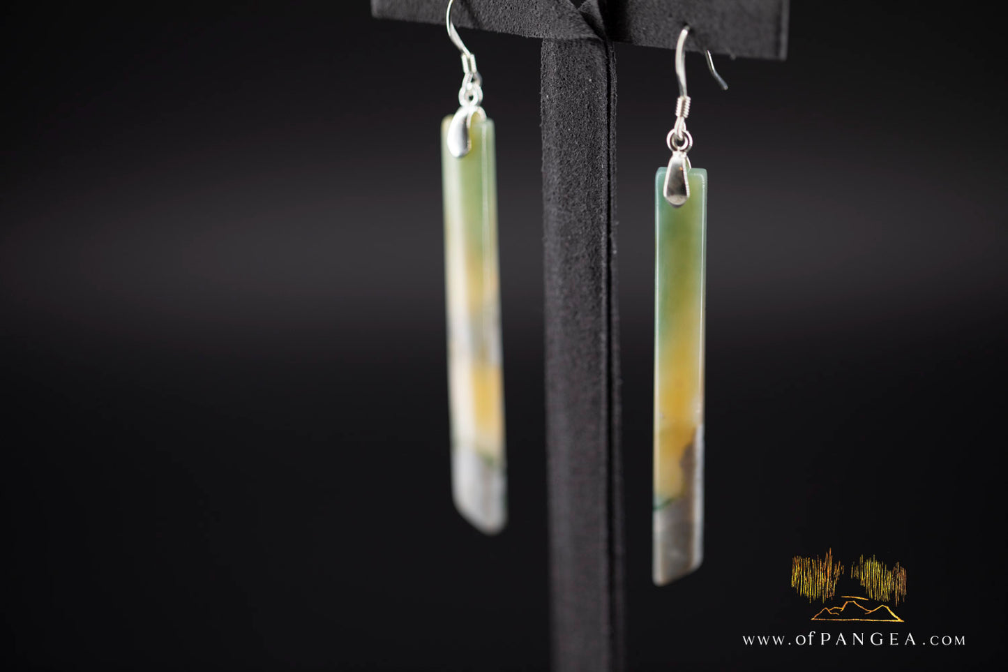 Ocean Jasper Pillar earrings - Sterling Silver || JF1186