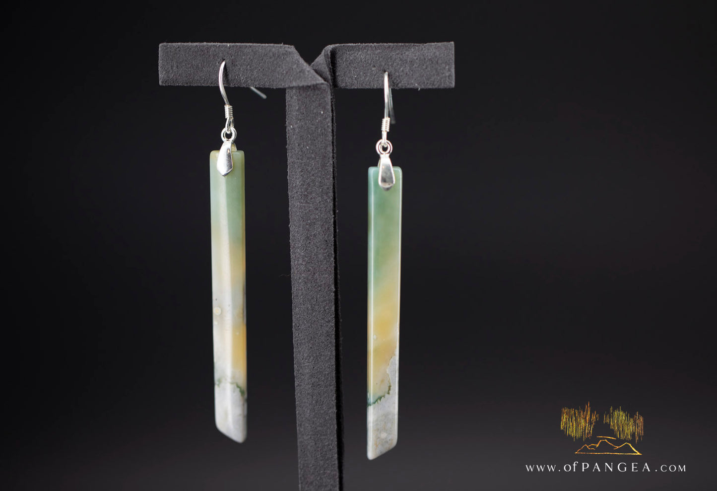 Ocean Jasper Pillar earrings - Sterling Silver || JF1186