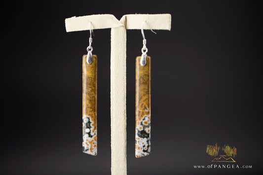 Ocean Jasper Pillar earrings - Sterling Silver || JF1187
