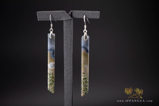 Ocean Jasper Pillar earrings - Sterling Silver || JF1188