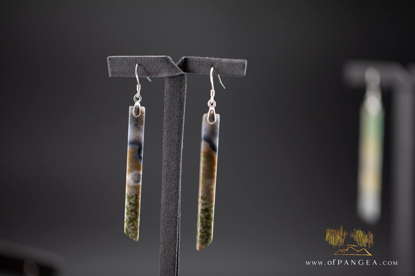 Ocean Jasper Pillar earrings - Sterling Silver || JF1188