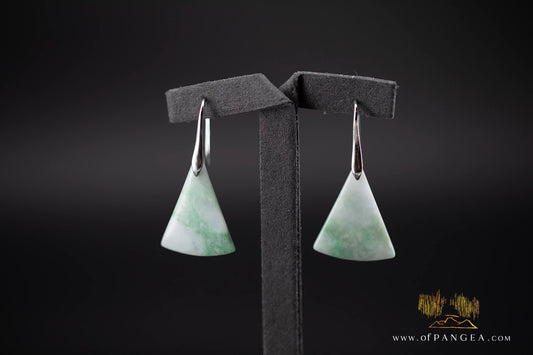 Burmese Jadeite Earrings - Italian Sterling Silver || JF1189