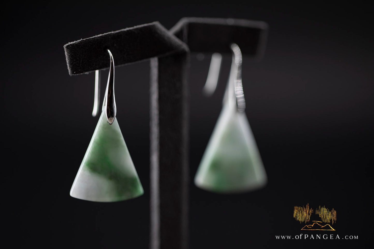 Burmese Jadeite Earrings - Italian Sterling Silver || JF1189