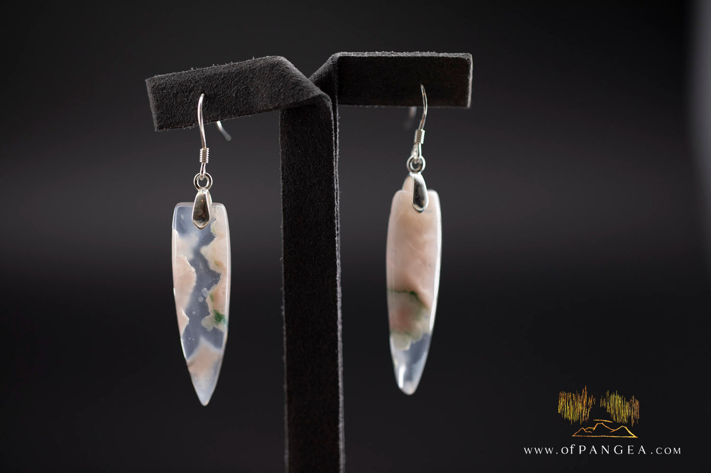 Cherry Agate Dagger Earrings - sterling silver || JF1203